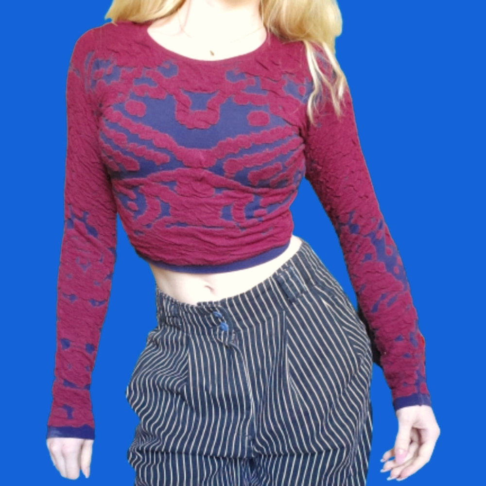 Vintage Early 2000s Goth Crop Top Small